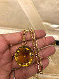 Giant 19th Century Citrine Brooch