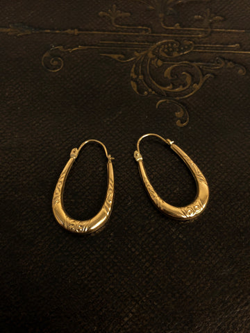 Vintage Gold Creole Earrings