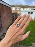 3/3 18ct Gold Sapphire and Diamond Cluster Ring