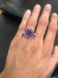 Platinum and 18ct Gold Amethyst & Diamond cocktail Ring