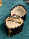 Antique 18ct Ruby and Diamond Cluster Ring