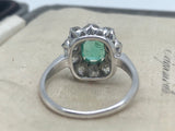 18ct White Gold Emerald and Diamond Ring