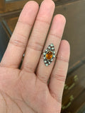 Late Victorian Citrine and Diamond Panel Ring