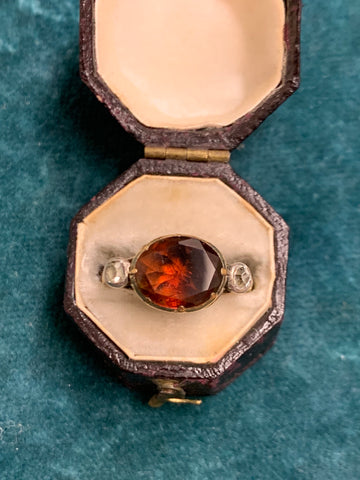 Reserved 19th Century Garnet and Diamond Ring