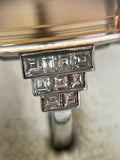 Platinum Topaz and Diamond Cocktail Ring