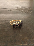 Antique Faceted Garnet Half Hoop in 15ct Gold