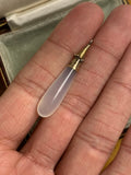 15ct Yellow Gold Georgian Chalcedony Drop Pendant