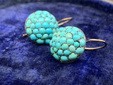 Victorian Turquoise Button Earrings