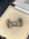 Georgian Silver Chrysoberyl Bow Brooch