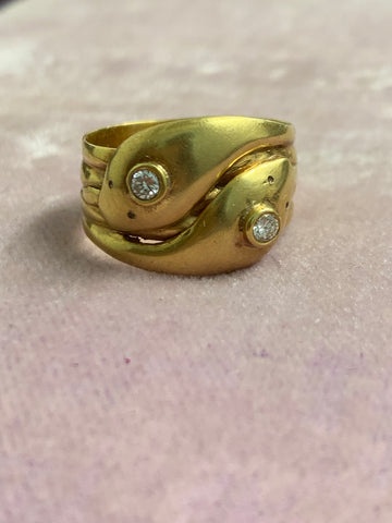18ct Gold Diamond Snake Ring 1915
