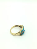 18ct Gold Turquoise & Pearl Dress Ring - Ishy Antiques