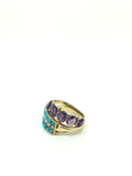 Part 2/3 Late Georgian / Early Victorian Five Stone Amethyst Ring - Ishy Antiques