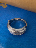 18ct White Gold 20th Century Diamond Three Row Band