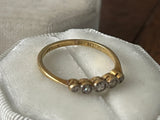 18ct Gold and Platinum 5 Stone Diamond Bezel Set Ring