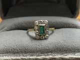 Art Deco Emerald and Diamond Ring