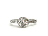 Certified Platinum Old Cut Diamond Engagement Ring - Ishy Antiques