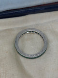 Art Deco Silver Emerald Paste Eternity Ring