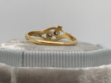 Art Nouveau 18ct Gold Two stone Diamond Ring