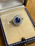 18ct Burma No Heat Sapphire And Diamond Ring