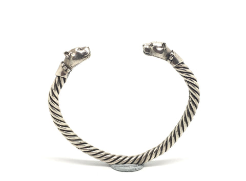 Sterling Silver Big Cat Bangle