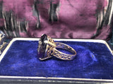 Reserved Rose cut diamond M initial amethyst ring in 14ct gold