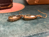 Victorian Collet set Gold Citrine Earrings