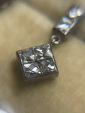 Platinum French Cut Diamond Earrings