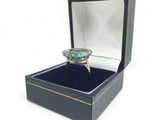 Reserved Large Aquamarine Cocktail Ring - Ishy Antiques