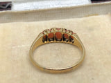 Edwardian 18ct Gold Coral and Diamond Ring