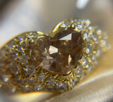 3.80ct Old Cut Diamond Heart Ring