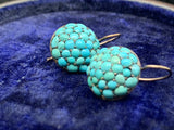 Victorian Turquoise Button Earrings
