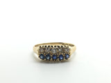 18ct Gold Edwardian Diamond and Sapphire Ring - Ishy Antiques