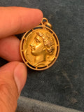 18ct Coin of Arethusa Decadrachm Medallion Pendant