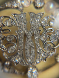 1/2 Victorian M Diamond and Pearl Monogram Brooch