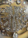 2/2 Victorian M Diamond and Pearl Monogram Brooch