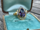 18ct Gold Amethyst and Diamond Cocktail ring