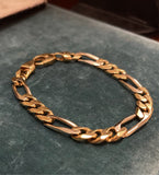 18ct White and Yellow Gold Figaro Curb Bracelet