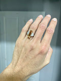 Platinum Topaz and Diamond Cocktail Ring