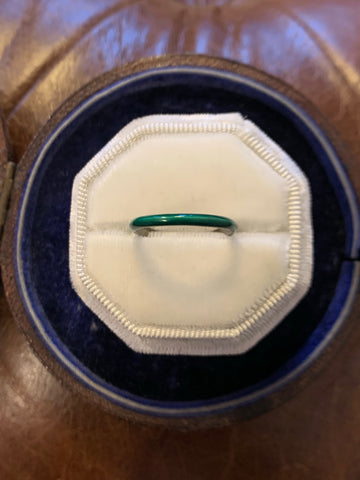 Green Enamel Silver Band