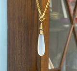 15ct Yellow Gold Georgian Chalcedony Drop Pendant