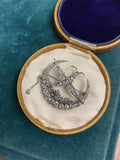 Early 20th century Diamond Crescent and Swallow Brooch