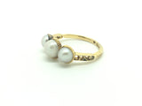 Three Pearl Ring in 15ct Gold - Ishy Antiques