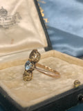 Topaz and Heliodor Three Stone Ring