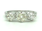 1930's Platinum Old Cut Diamond Three Stone Ring - Ishy Antiques