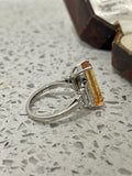Platinum Topaz and Diamond Cocktail Ring