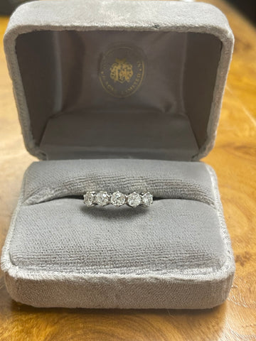 18ct and platinum Old cut Diamond Five Stone Ring