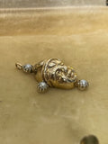 On HOLD 9ct Gold Baby Face Charm with Pearls