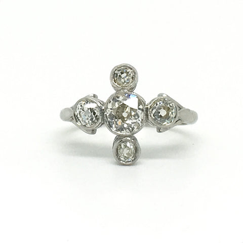 Old Cut Diamond Five Stone Ring - Ishy Antiques