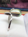 Prasiolite Quartz droplet 18ct Diamond ring