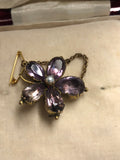 Victorian Amethyst Gold Pansy Brooch